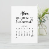 Minimalist Be My Bridesmaid Calendar Proposal 招待状 (スタンド正面)