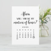Minimalist Be My Matron of Honor Calendar Proposal 招待状 (スタンド正面)