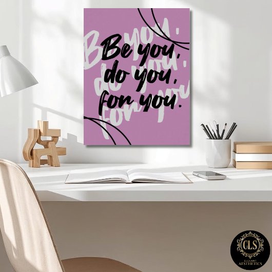Minimalist “Be You Do You For You” Quote Berry ポスター
