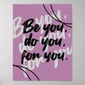 Minimalist “Be You Do You For You” Quote Berry ポスター (正面)