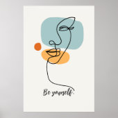 Minimalist 'Be Yourself' Architectural Line Art  ポスター (正面)