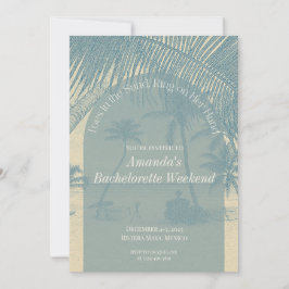 Minimalist Beach Bachelorette Invitation Itinerary 招待状