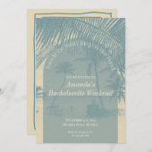 Minimalist Beach Bachelorette Invitation Itinerary 招待状 (正面/裏面)