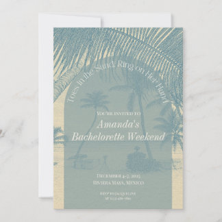 Minimalist Beach Bachelorette Invitation Itinerary 招待状