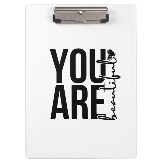 Minimalist “Beautiful” Typography Design – Black  クリップボード (正面)