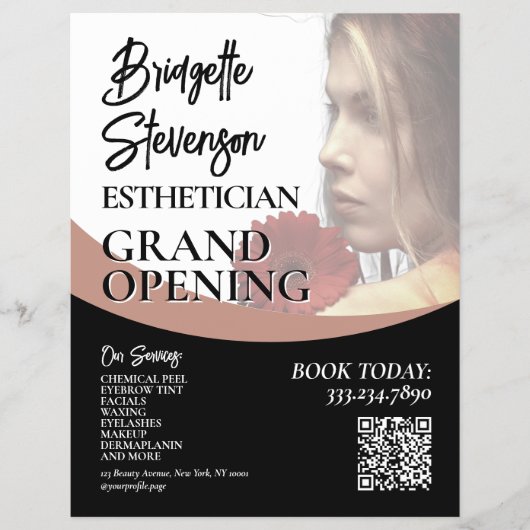 Minimalist beauty model esthetician salon Flyer チラシ (正面)