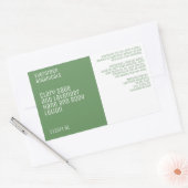 minimalist beauty products label - green and white 長方形シール (封筒)