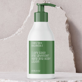 minimalist beauty products label - green and white 長方形シール