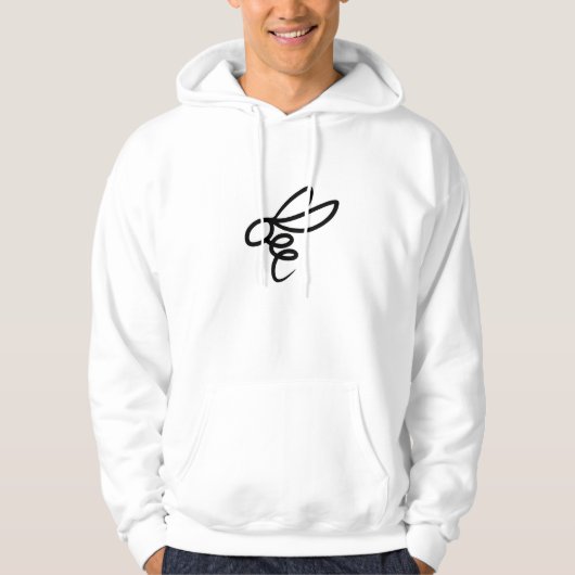 Minimalist Bee Line Art Design – Modern Simple Bee パーカ (正面)