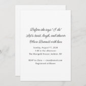 Minimalist Before She Says I Do Bridal Shower  招待状 (正面/裏面)