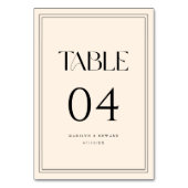 Minimalist Beige Bold Typography Wedding Names テーブルナンバー (正面)