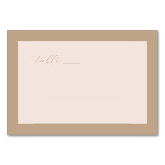 Minimalist Beige Calligraphy テーブルナンバー (正面)
