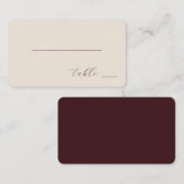 Minimalist Beige Calligraphy プレイスカード (正面/裏面)