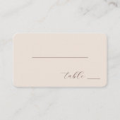 Minimalist Beige Calligraphy プレイスカード (正面)