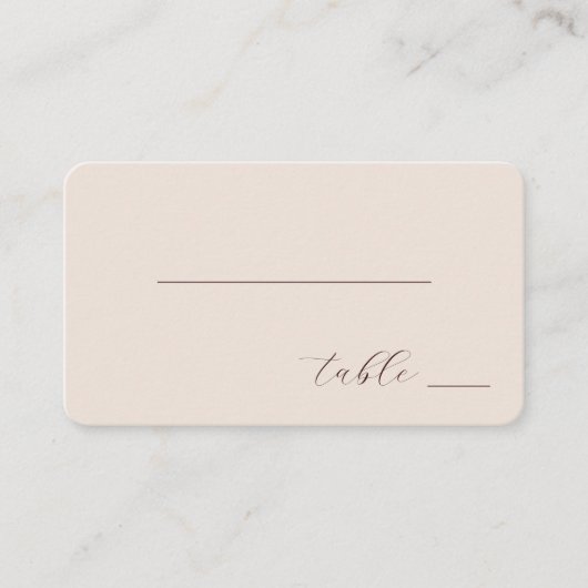 Minimalist Beige Calligraphy プレイスカード (正面)