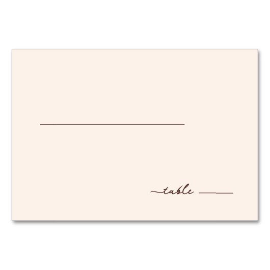 Minimalist Beige Calligraphy Line テーブルナンバー (正面)