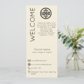 Minimalist Beige Church Connection Card 招待状 (スタンド正面)