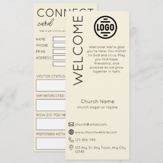 Minimalist Beige Church Connection Card 招待状