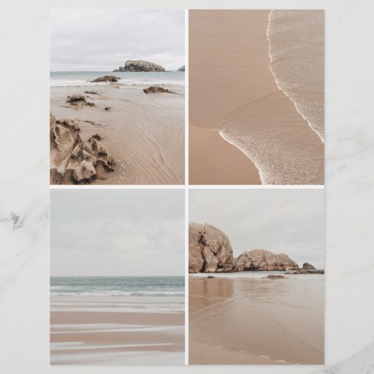 Minimalist Beige Coastal Scrapbook Cutout paper (正面)