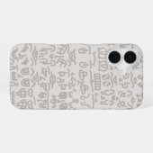Minimalist Beige Doodle Pattern Case – Abst iPhone 16ケース (裏面横)