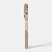 Minimalist Beige Floral Abstract Phone Case  iPhoneケース (左側面)