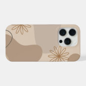 Minimalist Beige Floral Abstract Phone Case  iPhoneケース (裏面横)