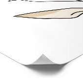 Minimalist Beige Floral Line Art | Modern Botanica ポスター (角)