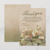 Minimalist Beige Flower Thank You Card サンキューカード (正面/裏面)