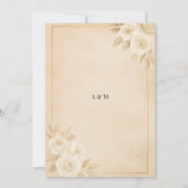 Minimalist Beige & Gold Floral Wedding Invitation 招待状 (裏面)