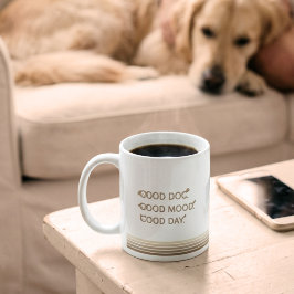 Minimalist Beige Good Dog Good Mood Dog Mom Mug コーヒーマグカップ