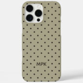 Minimalist Beige Gray Custom Monogram Polka Dot  Case-Mate iPhoneケース (裏面)