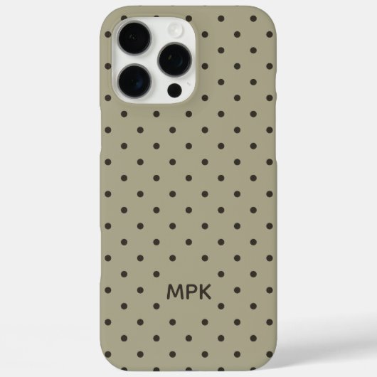 Minimalist Beige Gray Custom Monogram Polka Dot  Case-Mate iPhoneケース (裏面)