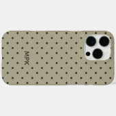 Minimalist Beige Gray Custom Monogram Polka Dot  Case-Mate iPhoneケース (裏面 (横))