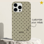 Minimalist Beige Gray Custom Monogram Polka Dot  Case-Mate iPhoneケース
