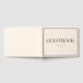 Minimalist Beige Ivory Bride Groom Names Wedding ゲストブック (全面)