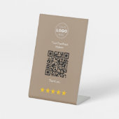Minimalist Beige Modern QR Feedback Design 台座サイン (正面)