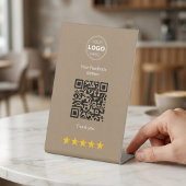 Minimalist Beige Modern QR Feedback Design 台座サイン