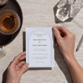 Minimalist Beige Pinstripe Wedding Invite, Elegant 招待状