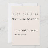 Minimalist Beige Save The Date Card (正面)
