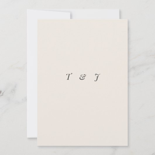 Minimalist Beige Save The Date Card (裏面)