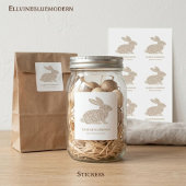 Minimalist Beige Typography Rabbit Easter スクエアシール