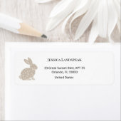 Minimalist Beige Typography Rabbit Easter ラベル (インサイチュ)