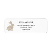 Minimalist Beige Typography Rabbit Easter ラベル (正面)