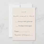 Minimalist Beige Weddding RSVP Card (正面)