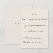 Minimalist Beige Weddding RSVP Card (正面/裏面)