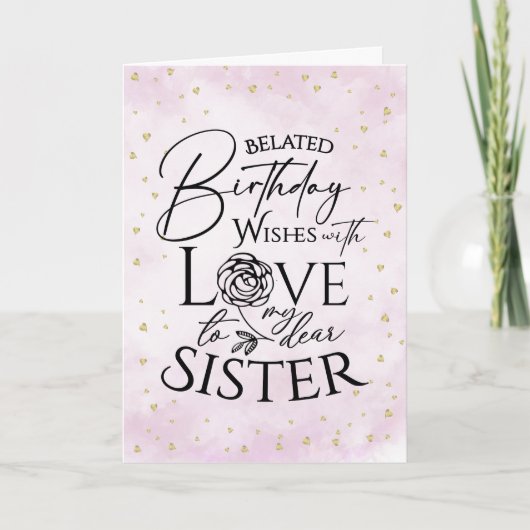 Minimalist Belated Birthday Cards For Sister カード (正面)