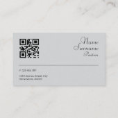 Minimalist berry photo QR grey Business Card 名刺 (裏面)