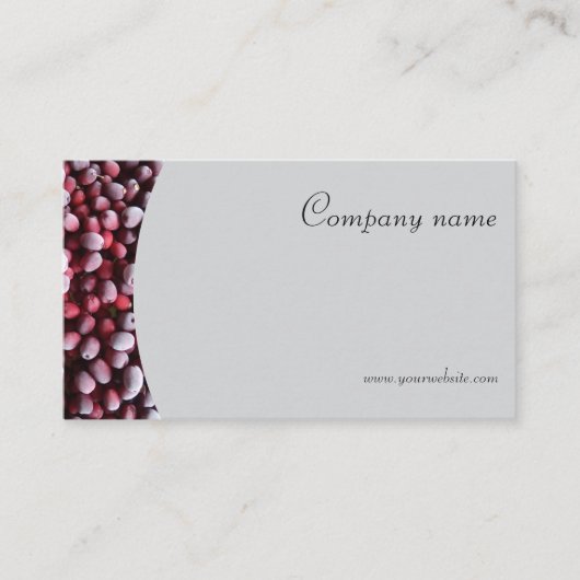 Minimalist berry photo QR grey Business Card 名刺 (正面)
