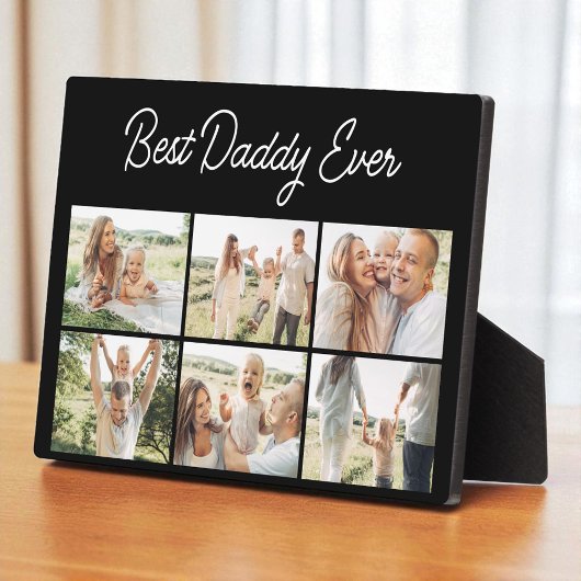 Minimalist Best Daddy Ever Custom 6 Photo Collage フォトプラーク