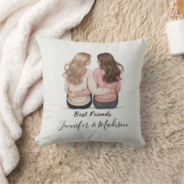 Minimalist Best Friends Pillow Design クッション